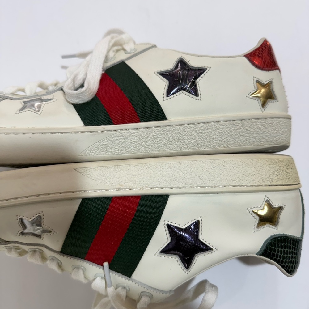 Gucci White Sneakers with Star Accents for men’s size 43 EU - Picture 10 of 15